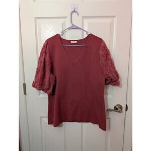 Peach brand - Mauve v-neck short sleeve 3x